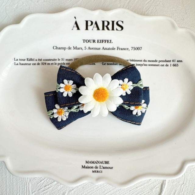 マーガレットリボンヘアバンド（後ろ支え付き）