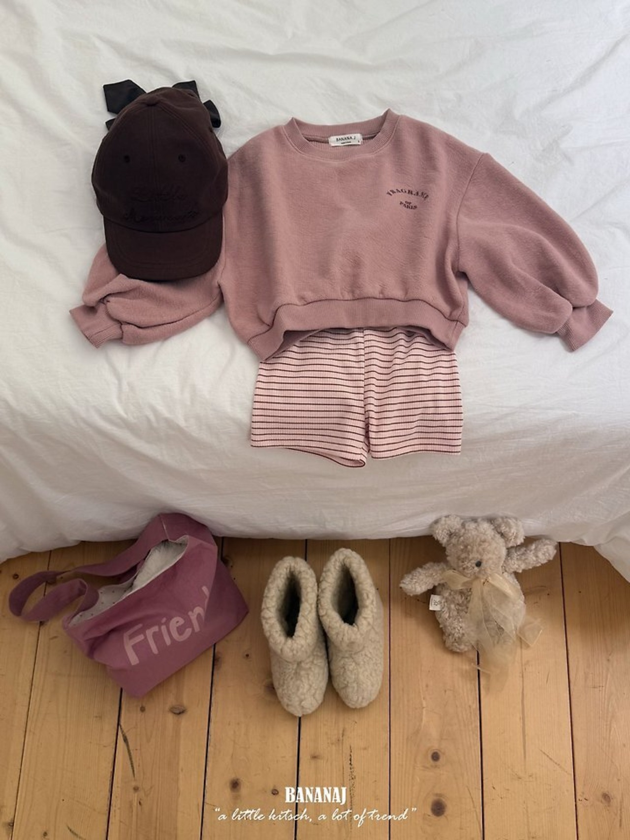 韓国子供服 / BANANA J / 26Autumn / パリ ピグメント スウェット / 秋服 / キッズ *XS~JS*