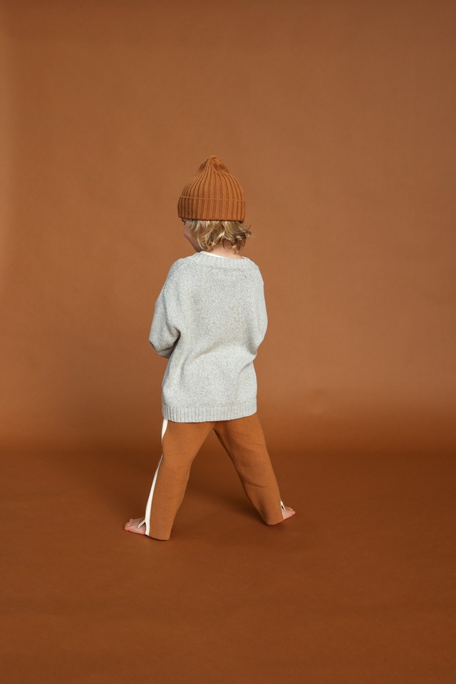 《即納》GROWN/ V-Neck Pull Over - Grey Marle