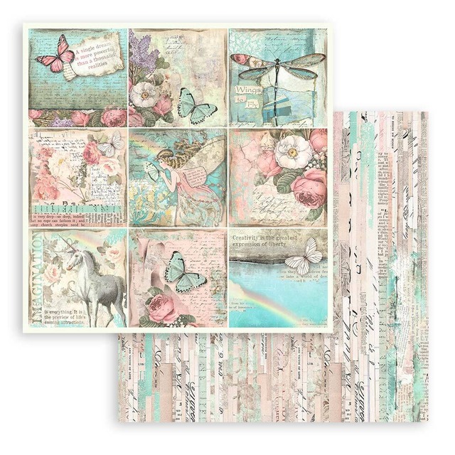 Stamperia Scrapbooking Small Pad 8インチ Double Faced - Wonderland　両面デザインペーパーパッド10枚入り　SBBS109【Stamperia（スタンぺリア）】[ST-70p]