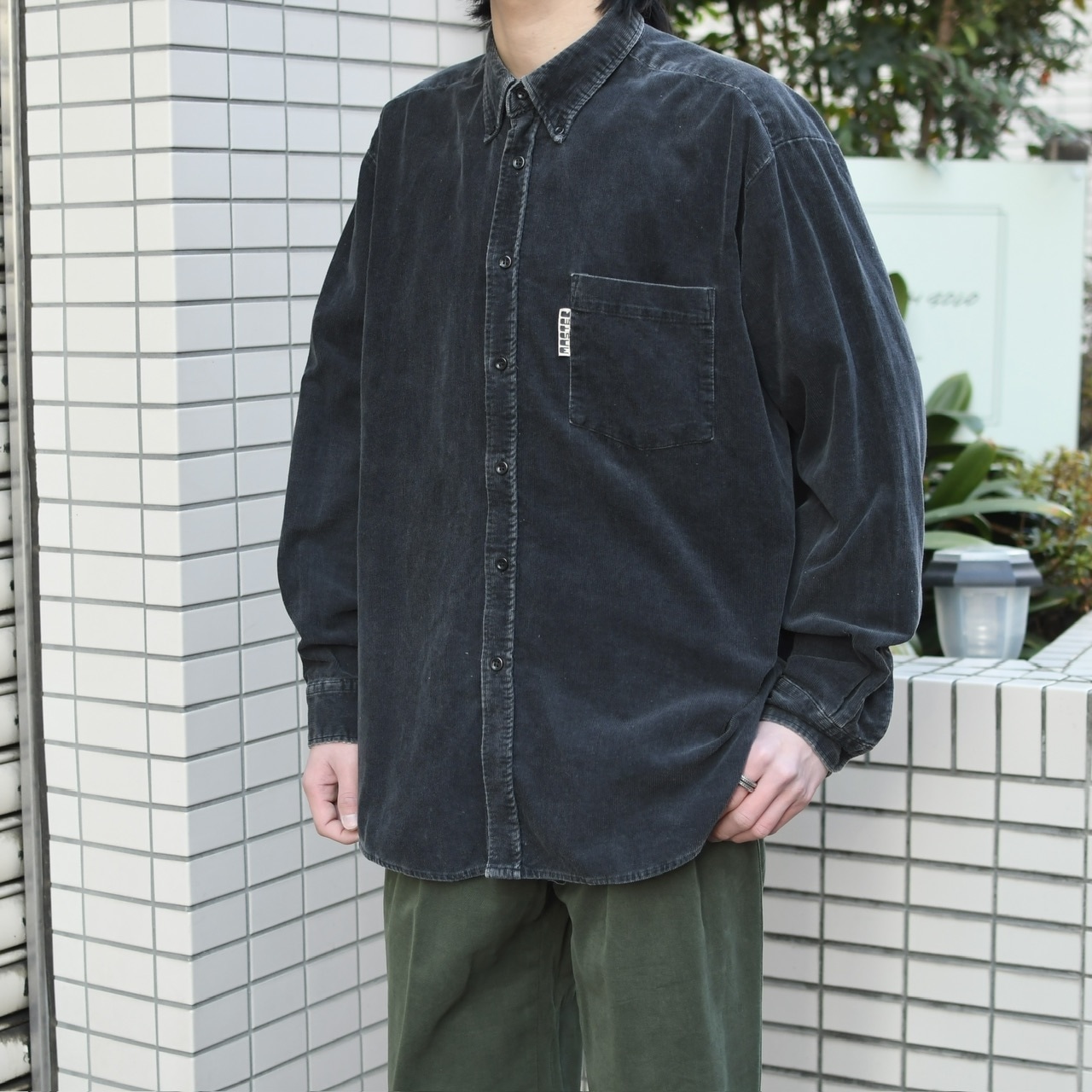 fade black corduroy shirt