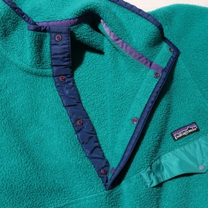 極美品 M 92年 ティール 肉厚旧ポリ素材 シンチラ スナップT パタゴニア フリース patagonia
