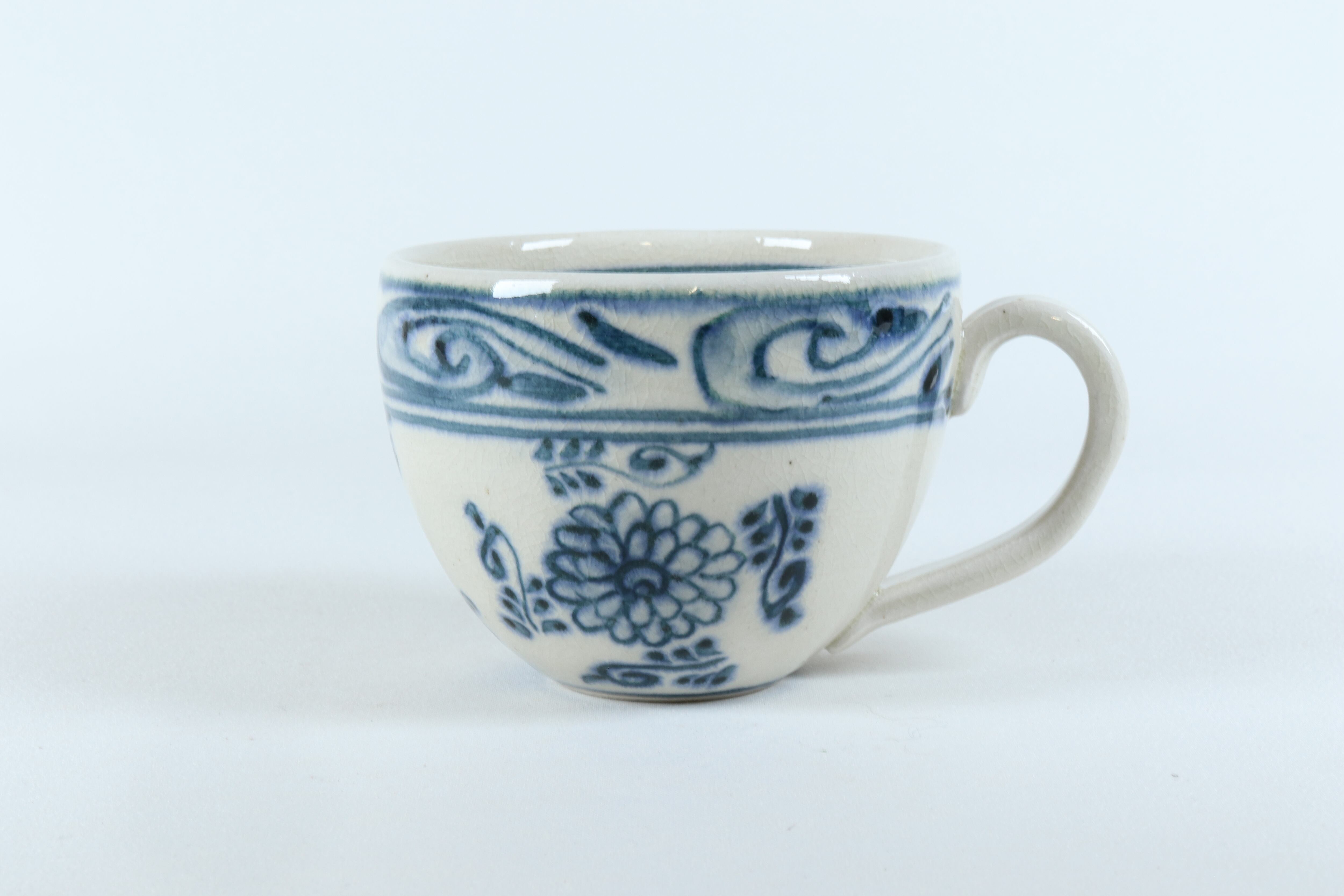 安南 丸コーヒーカップ 草花【B級品 特価】