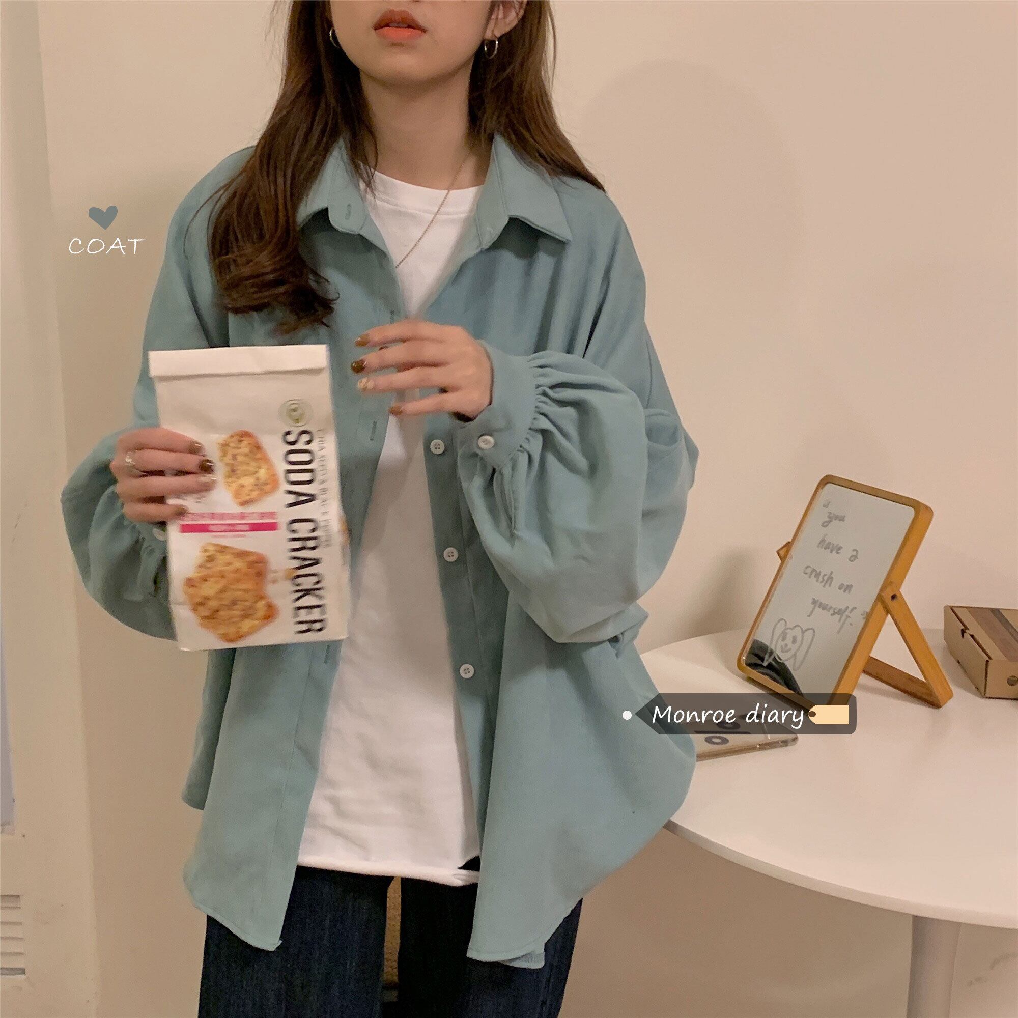 スタイルルーズシャツ オータムウィンタージャケット ロング 秋物 冬物 モンロー42236281732