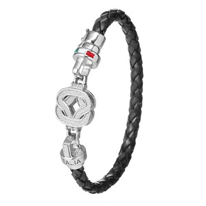 レザー×シルバー925ブレスレット「ノード（ブラック）」