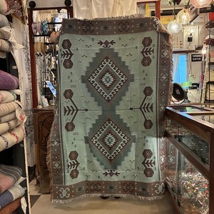 TOPANGA Homefurnishing Tribal throwket 　トライバルスローケット　130×180cm　L　ブラウン　アイボリー　ソファカバー　ベッドカバー　ブランケット　カーテン