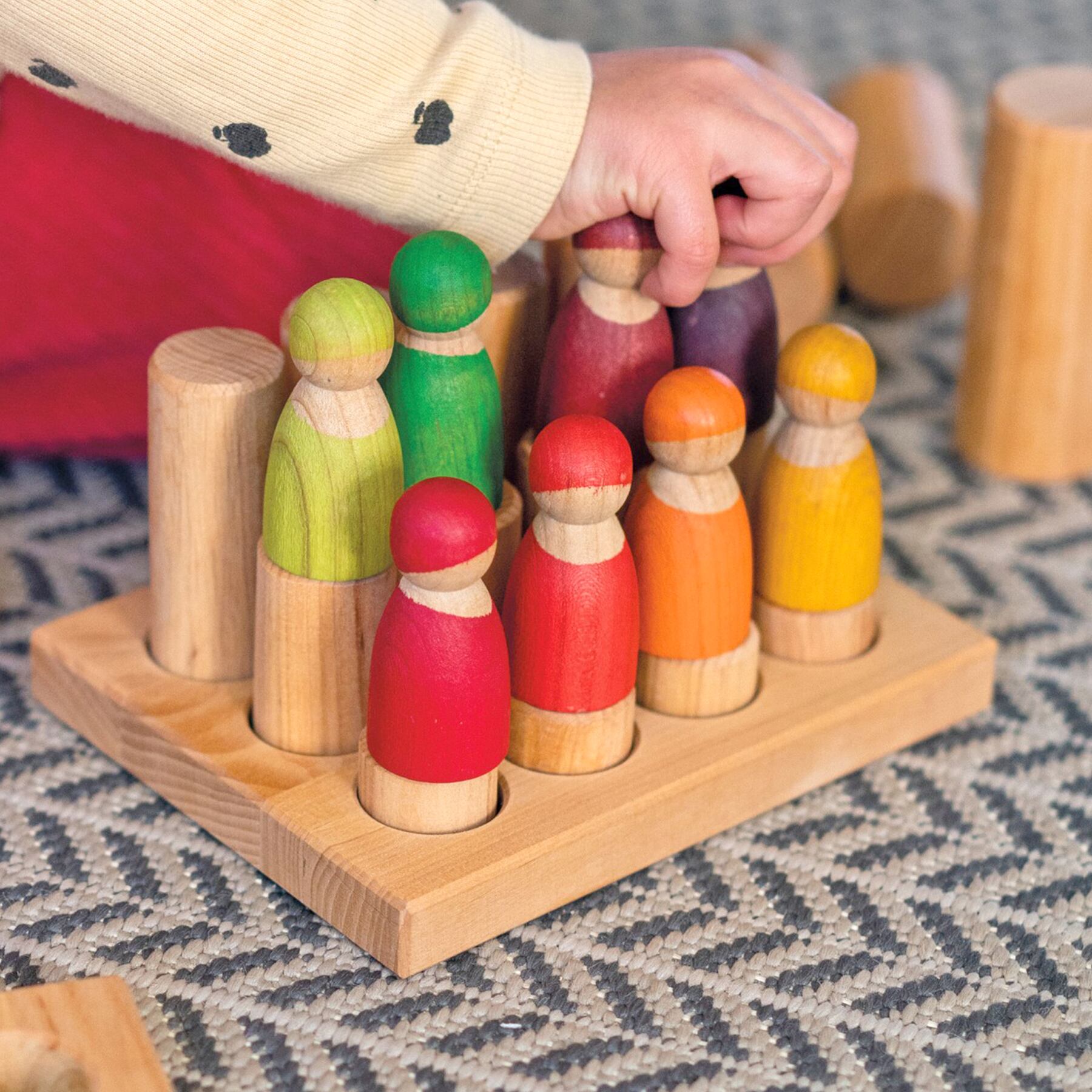 GRIMMS STACKING GAME SMALL NATURAL ROLLERS | Earth8toys
