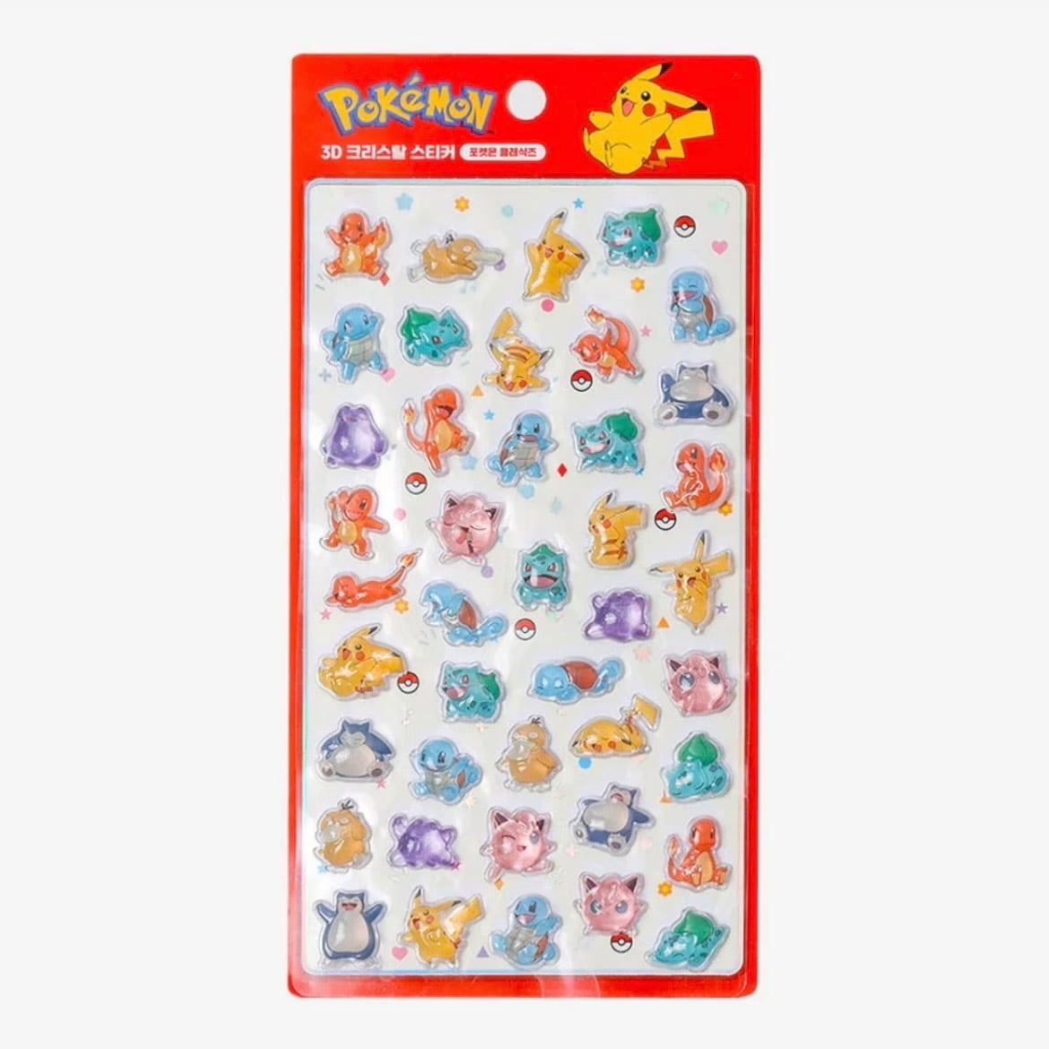 韓国限定 】 ポケモン 3D 立体 クリスタル シール ぷっくり