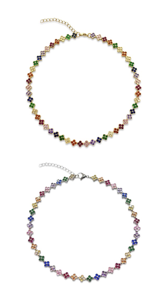 RAINBOW FLOWER LINK NECKLACE