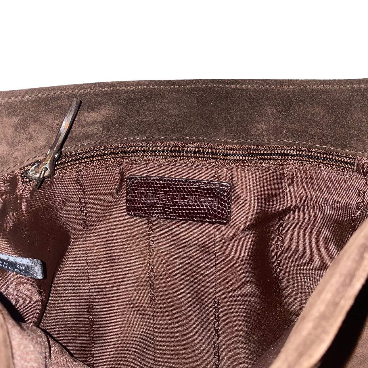 vintage RALPH LAUREN brown suede shoulder bag