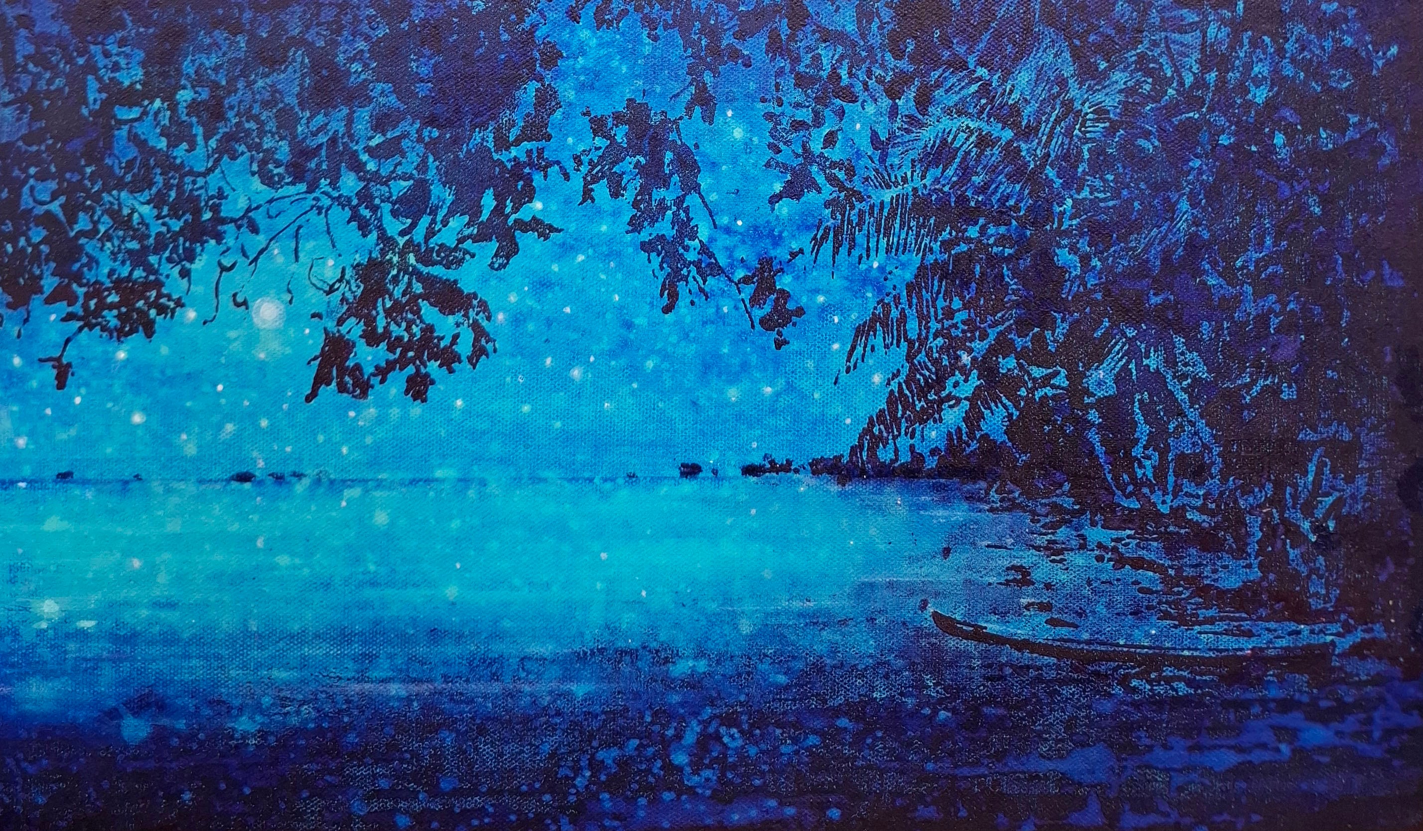 □　アクリル画　青のシリーズ / ノスタルジア 21.10.b　□ □ アクリル画 0号 青のシリーズ / ノスタルジア 21 b □ □ アクリル画 青