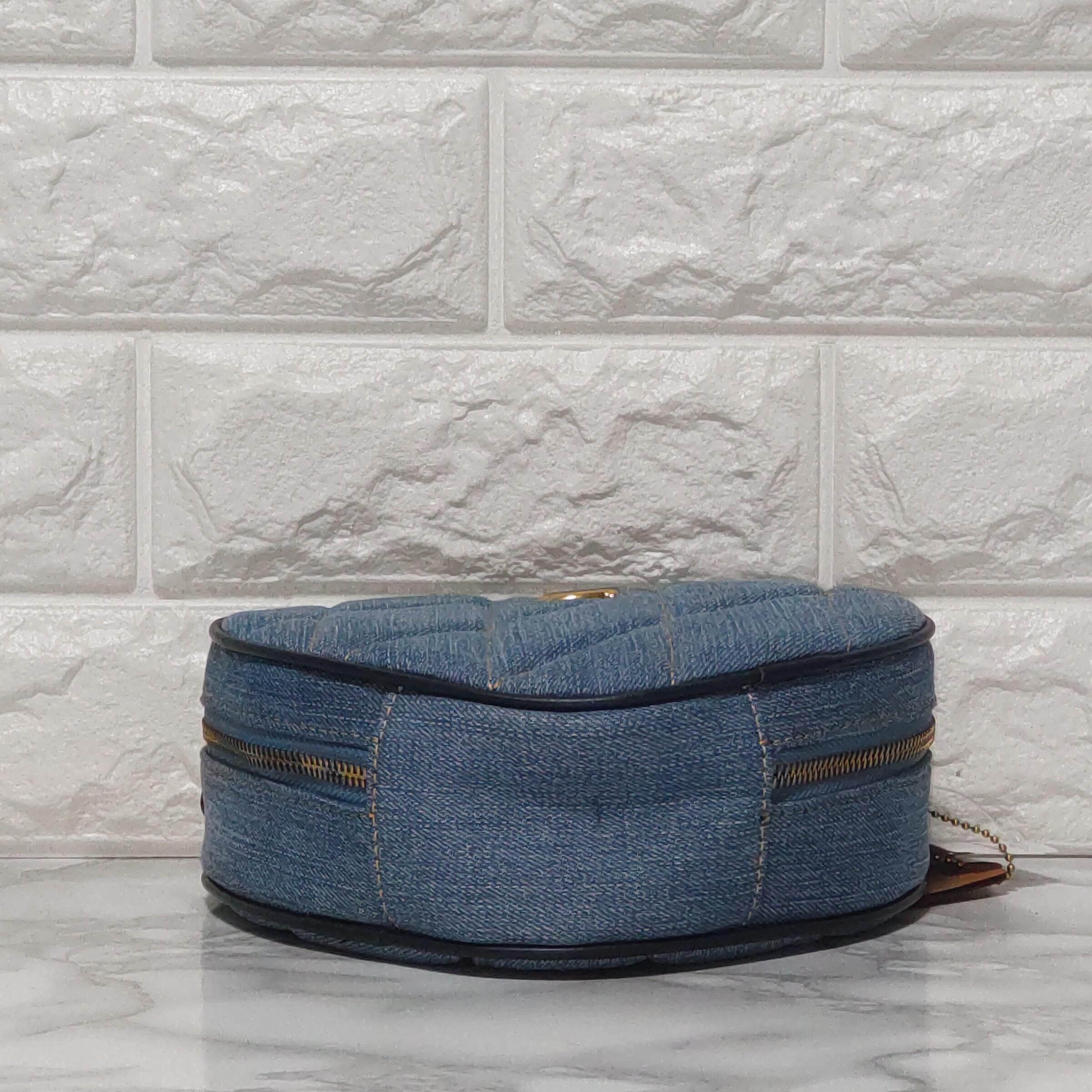 COACH コーチ ハート クロスボディ・キルティング デニム ショルダー  