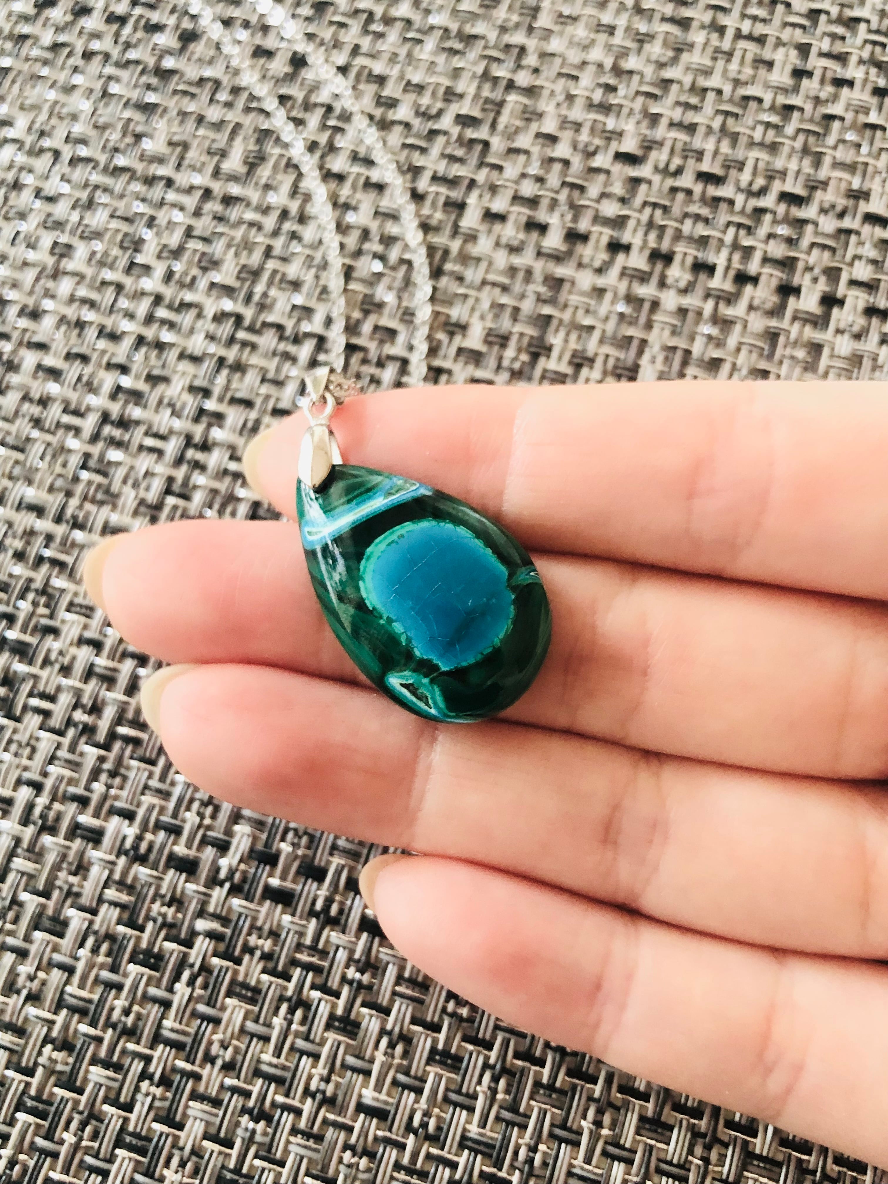 クリソコラ＆マラカイトのネックレス | 虹色の星