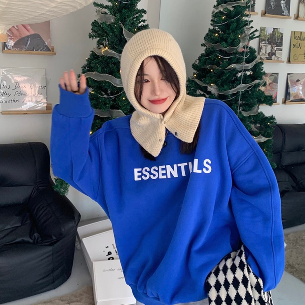 話題の バラクラバ ニット帽 スヌード マフラー 帽子 あったか 防寒 カジュアル メンズライク ストリート おしゃれ上級者 Lamitte Deco トレンド 韓国ファッション ショップ Base店