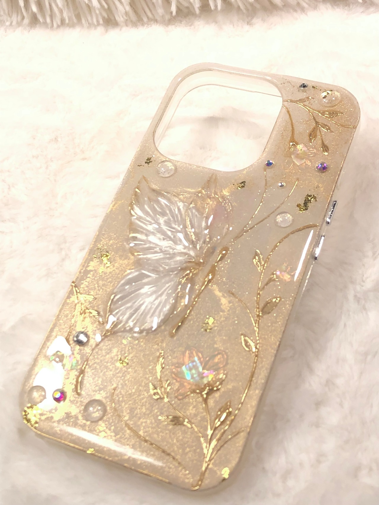 【iPhoneケース】クリアバタフライ【プルルンテクスチャー】