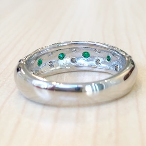 ✨エメラルド✨濃緑❣️キラキラ ダイヤモンド Pt900 リング 指輪 プラチナ