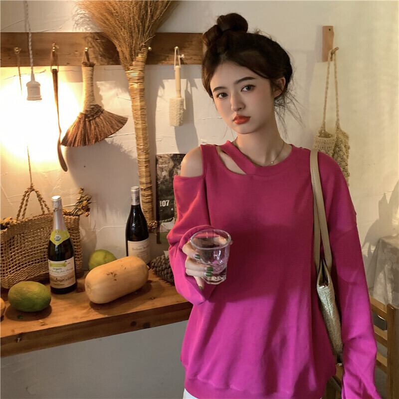 スタイルセーター ジャケット オータム ロング ピンク 大人ガーリー スウィート キュート カジュアル 秋物 オフショルダー モンロー15038013839