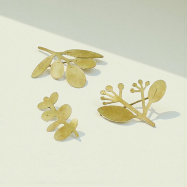 BRASS（真鍮）ブローチ｜ボタニカル（A/B/C）