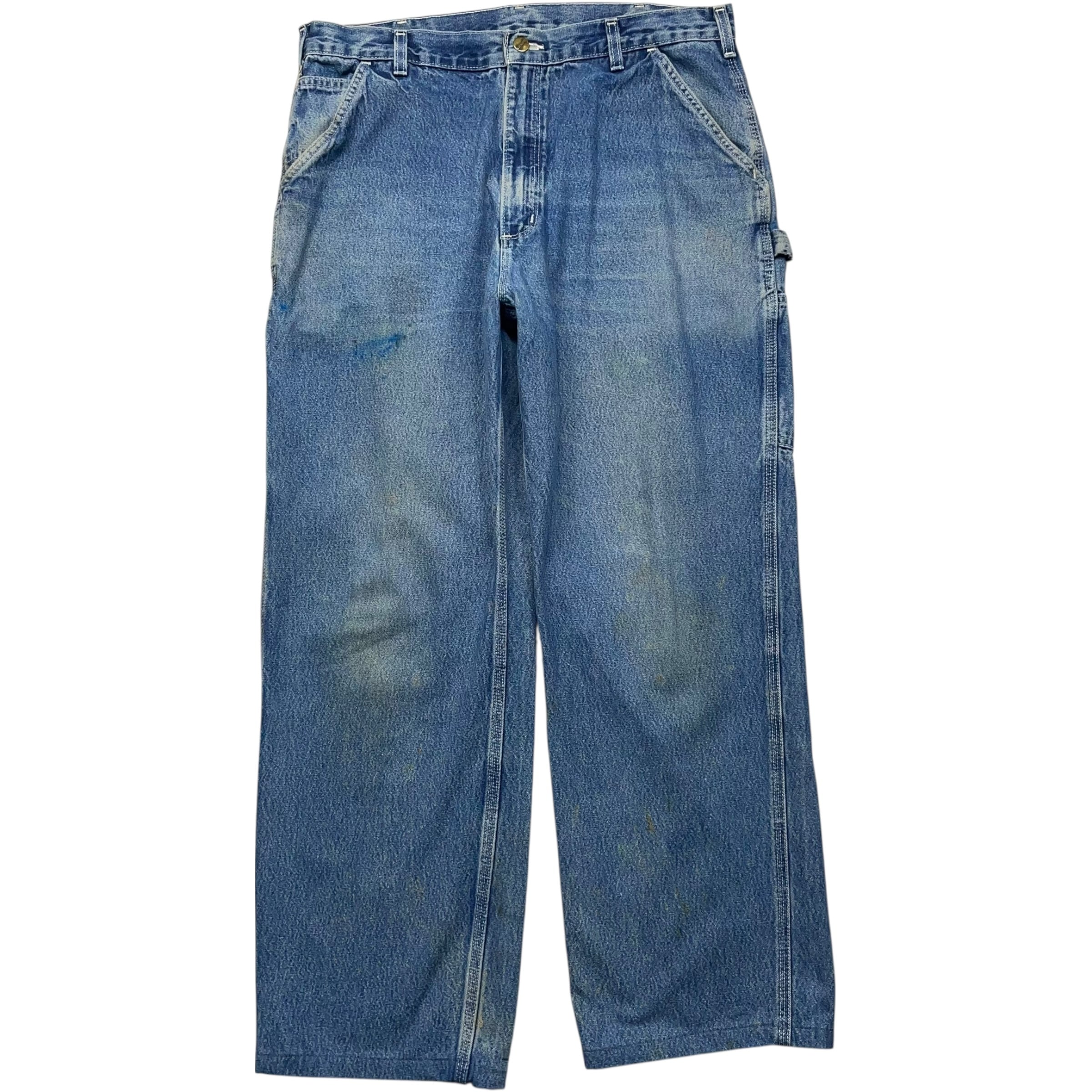 《実寸 W36L30》 Carhartt カーハート デニムペインターパンツ ワークパンツ 色落ち ブルー no.8706