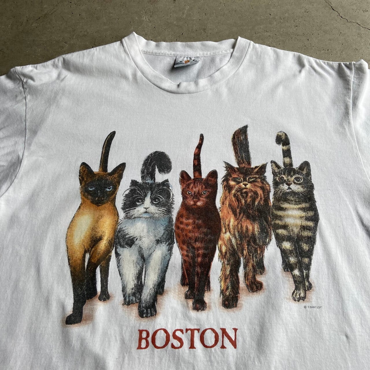 USA製 90年代 ネコ アニマル 両面プリントTシャツ メンズXL レディース 