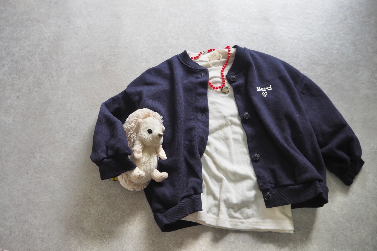 メルシースウェットカーディガン(navy) 90〜130cm【230912we】 - 10