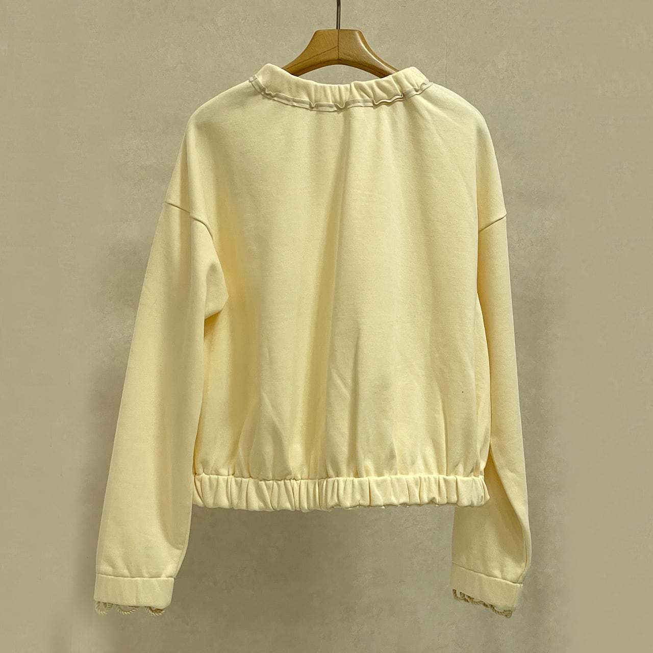 MUVEIL ミュベール　タッセル付ネットプルオーバー　ブラウン　切り替え MUVEIL ミュベール タッセル付ネットプルオーバー ブラウン 切り替え