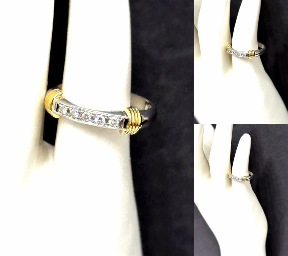 Dior クリスチャンディオール K18 YG プラチナ コンビ ダイヤモンド