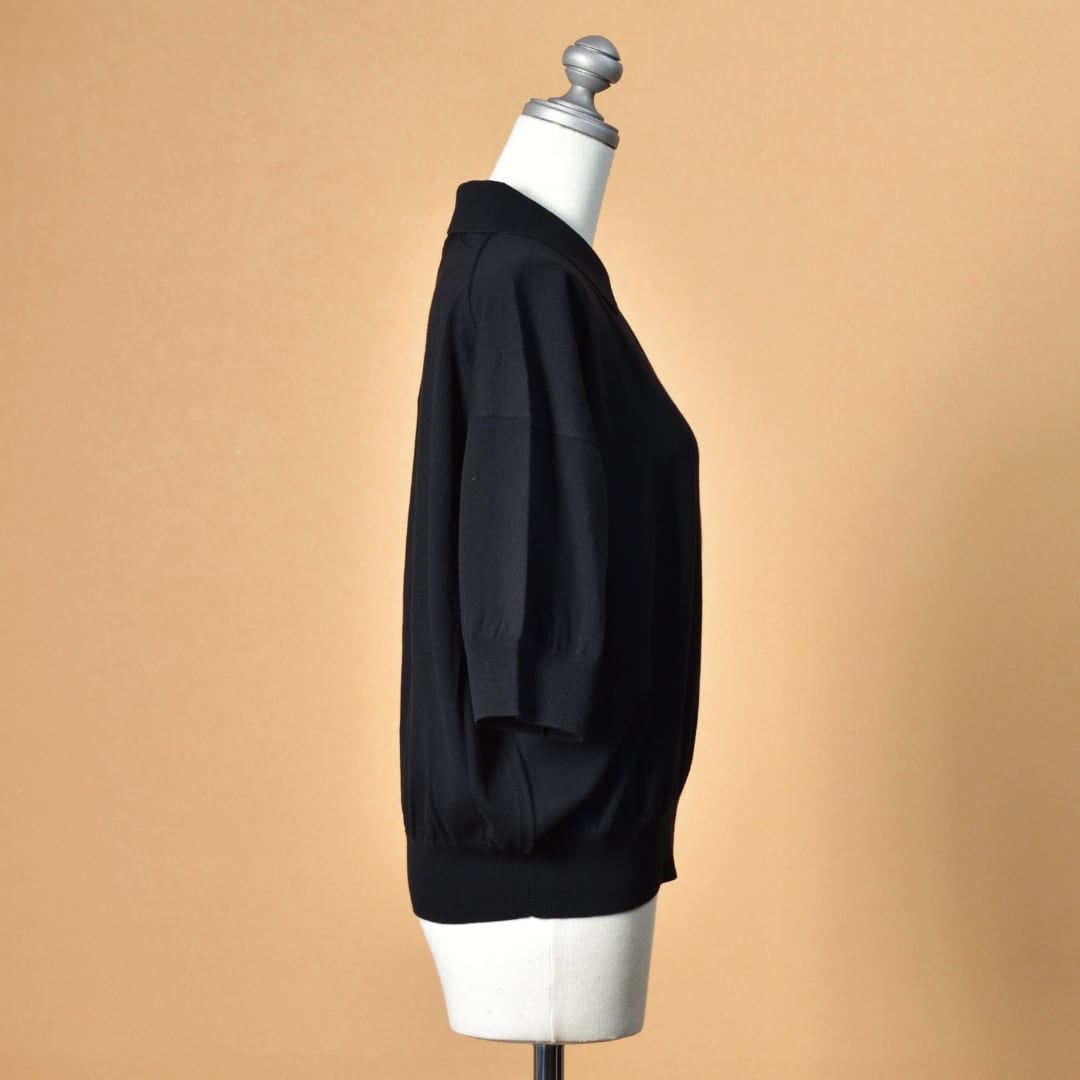 prit プリット ツイストコットン5分袖ワイドスキッパー・クロ【送料無料】