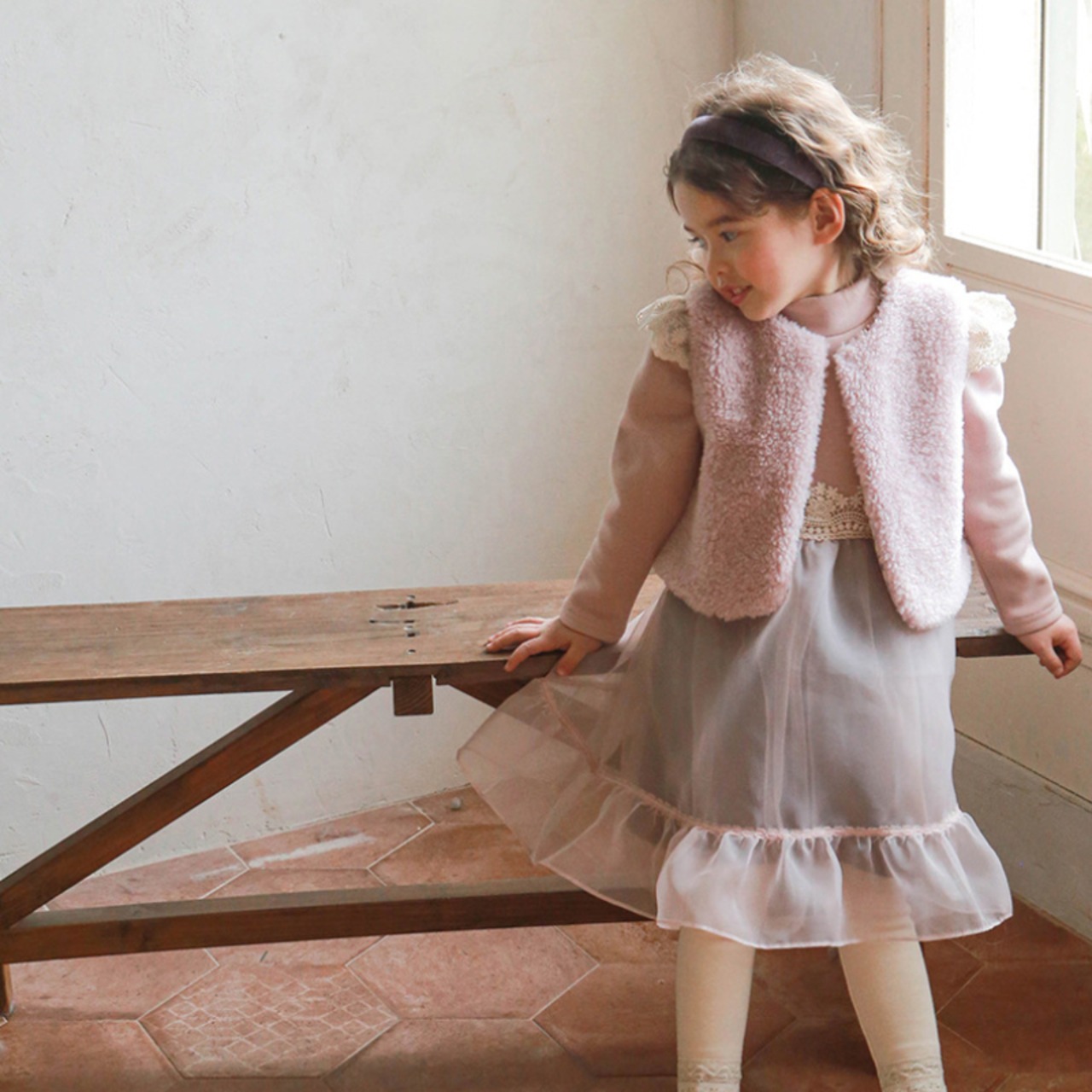 ハイネックメッシュワンピース2色