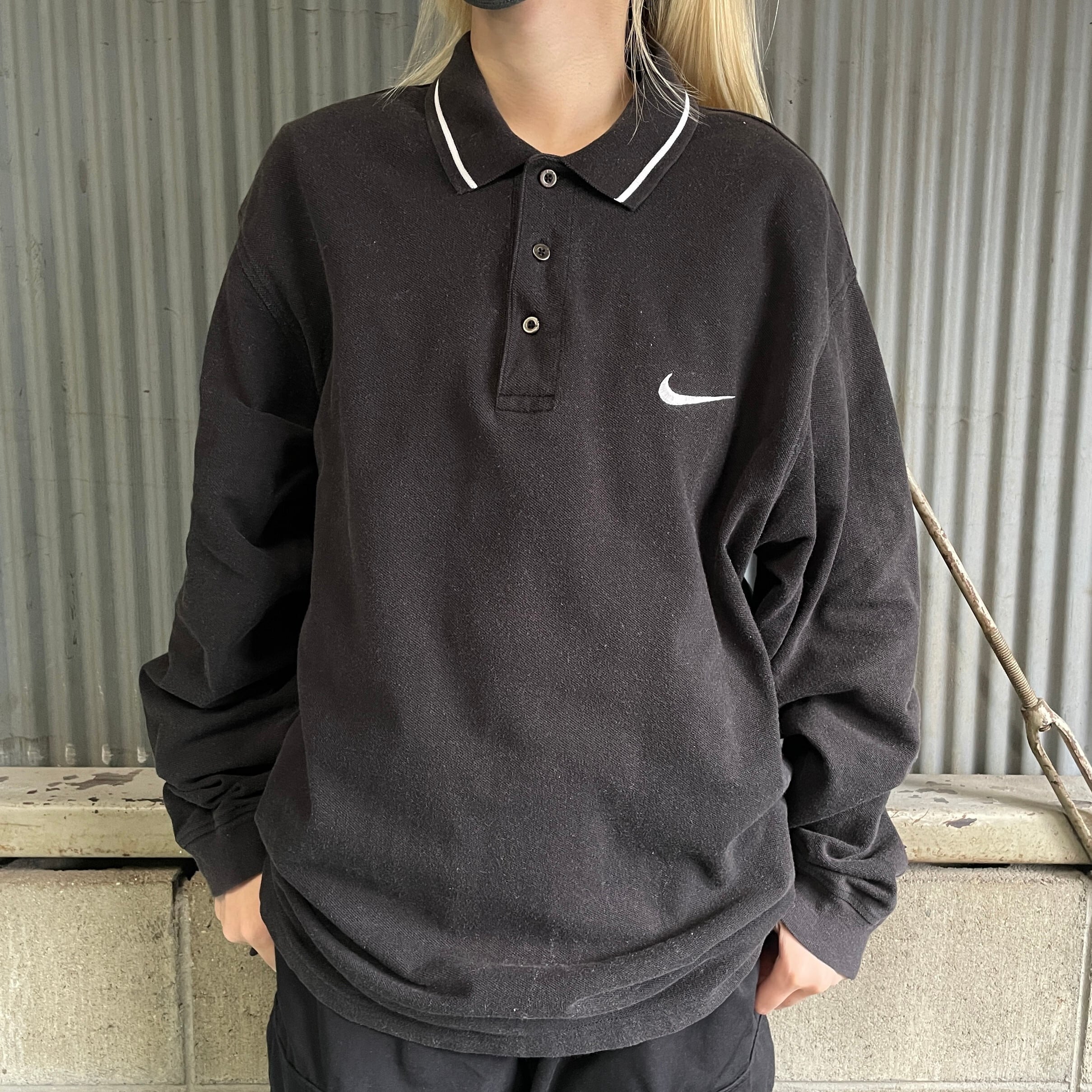 新品☆NIKE◎ナイキ◎襟付きスウェット★フリース★トレーナー★ラガーシャツ　灰