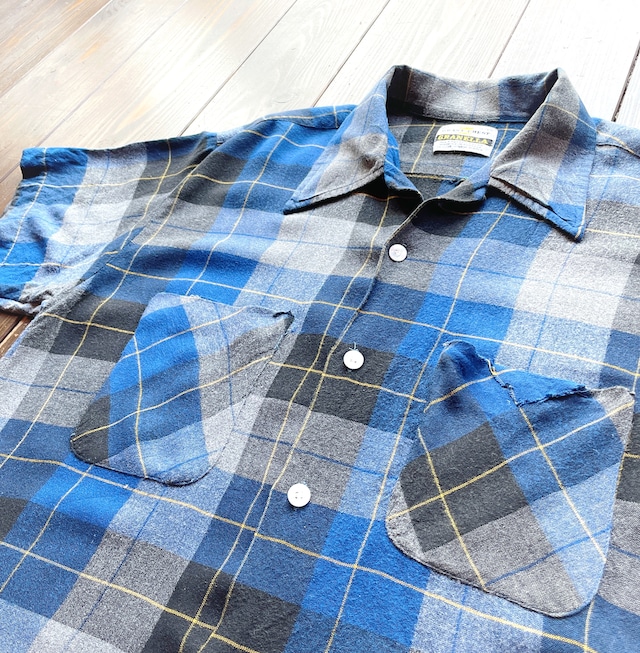 60s GRANT CREST 〝GRANELA〟 Ombre Check Rayon Shirt / Size表記  