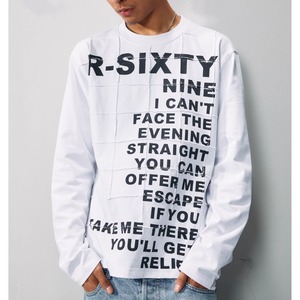 【DRIP3214】R69 Block Sewing Wrinkle Letter Print Tee