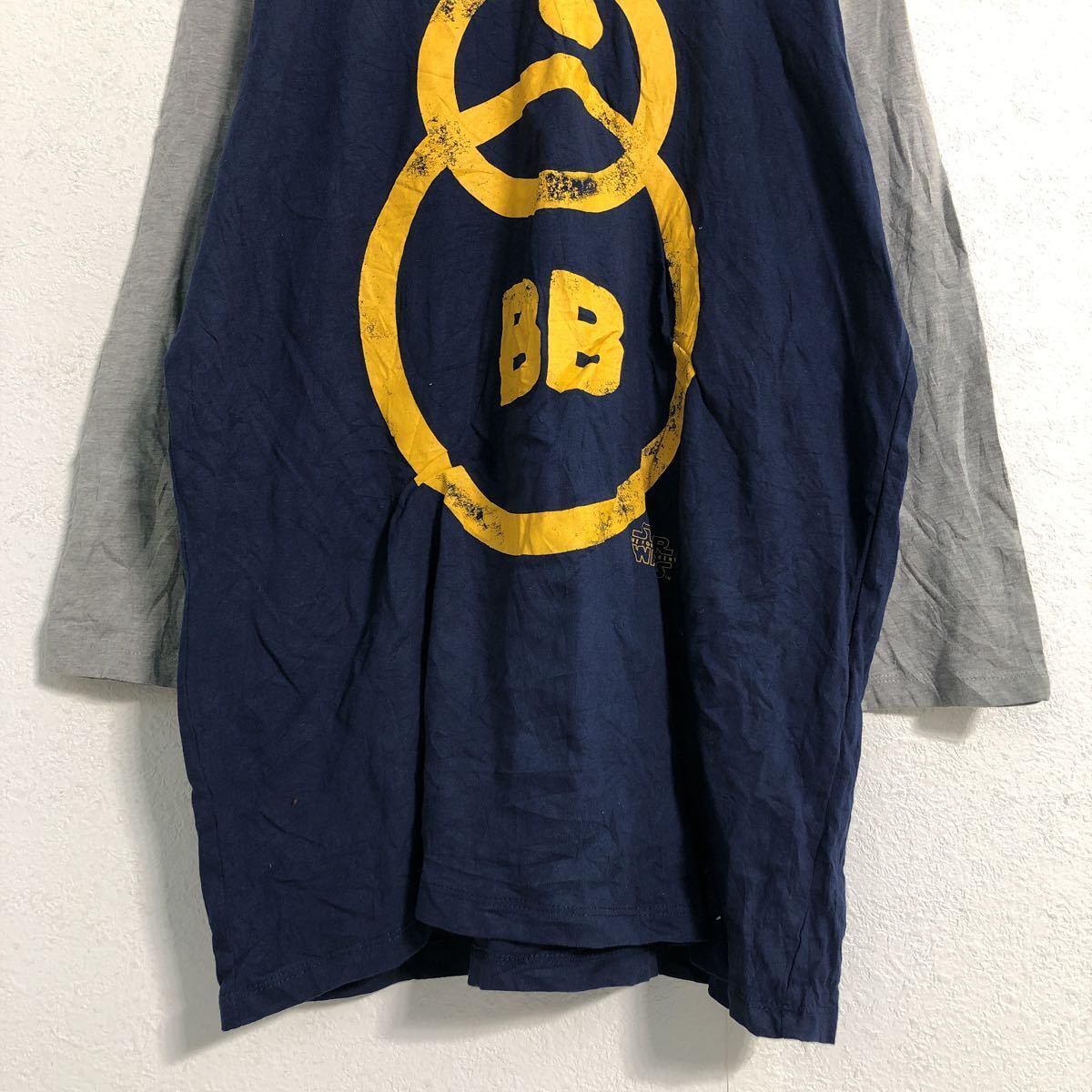 STAR WARS 七分袖 プリント Tシャツ 2XL ネイビー グレー スター STAR WARS 七分袖 プリント Tシャツ 2XL ネイビー グレー スター