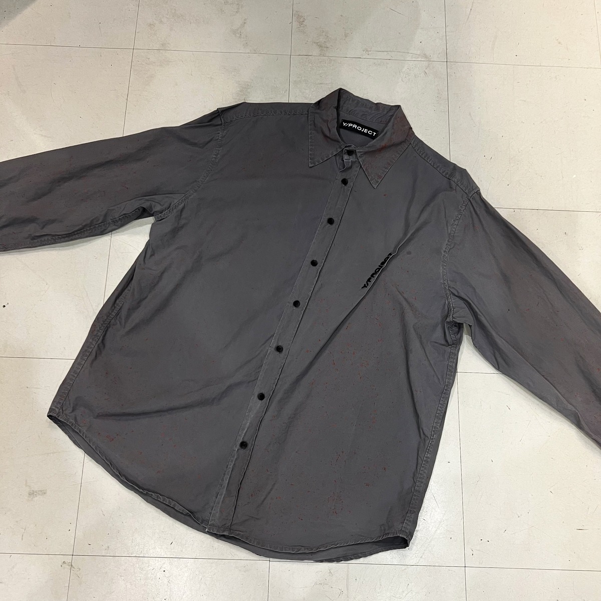 Y/Project ワイプロジェクト Grey Spray Pinched Over Shirt 長袖 