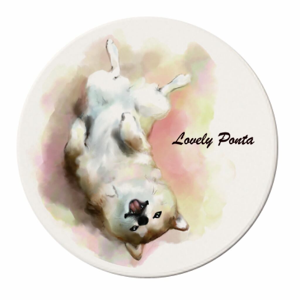 円形白雲石コースター/仰向け