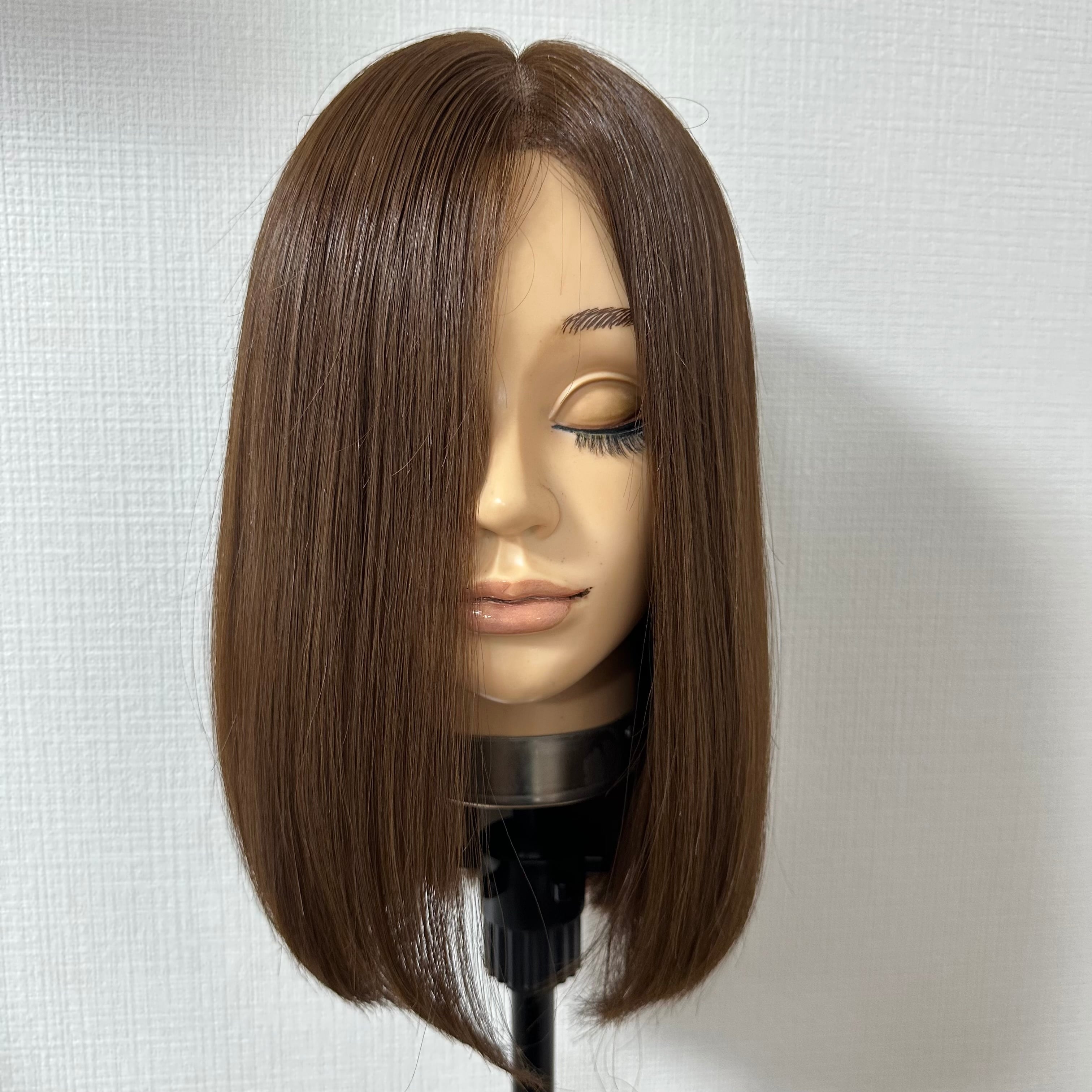 3Dウィッグ 未カット 30cm アッシュブラウン系(根元暗め加工) 百合子