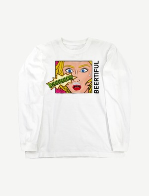 【アメコミビール髭】ロングスリーブTシャツ