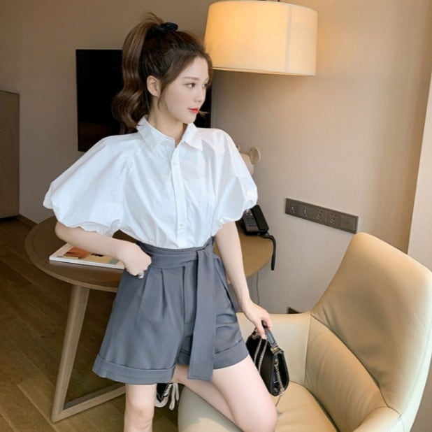 セットアップ トップス, ボトムス, ショートパンツ シャツ, ブラウス ショート, ショート丈, キュロット 袖あり, 5分袖, 五分袖, ボリューム袖 襟付き ウエストリボン, バイカラー, 配色, 前開き 上下セット, 2点セット, ツーピース きれいめ, シンプル, カジュアル, おしゃれ, セットアップ トップス, ボトムス, ショートパンツ シャツ, ブラウス ショート, ショート丈, キュロット 袖あり, 5分袖, 五分袖, ボリューム袖 襟付き ウエストリボン, バイカラー, 配色, 前開き 上下セット, 2点セット, ツーピース きれいめ, シンプル, カジュアル, おしゃれ,