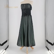 フラダンス 衣装 ワンピース ドレス パンドール ブラック系 Paondor 日本製 キャミソール チュールスカート チュール生地 スパンコール 透け感 かわいい 上品 綺麗 華やか 大人っぽい セクシー ハワイアン アロハ フラ ダンス レッスン 練習