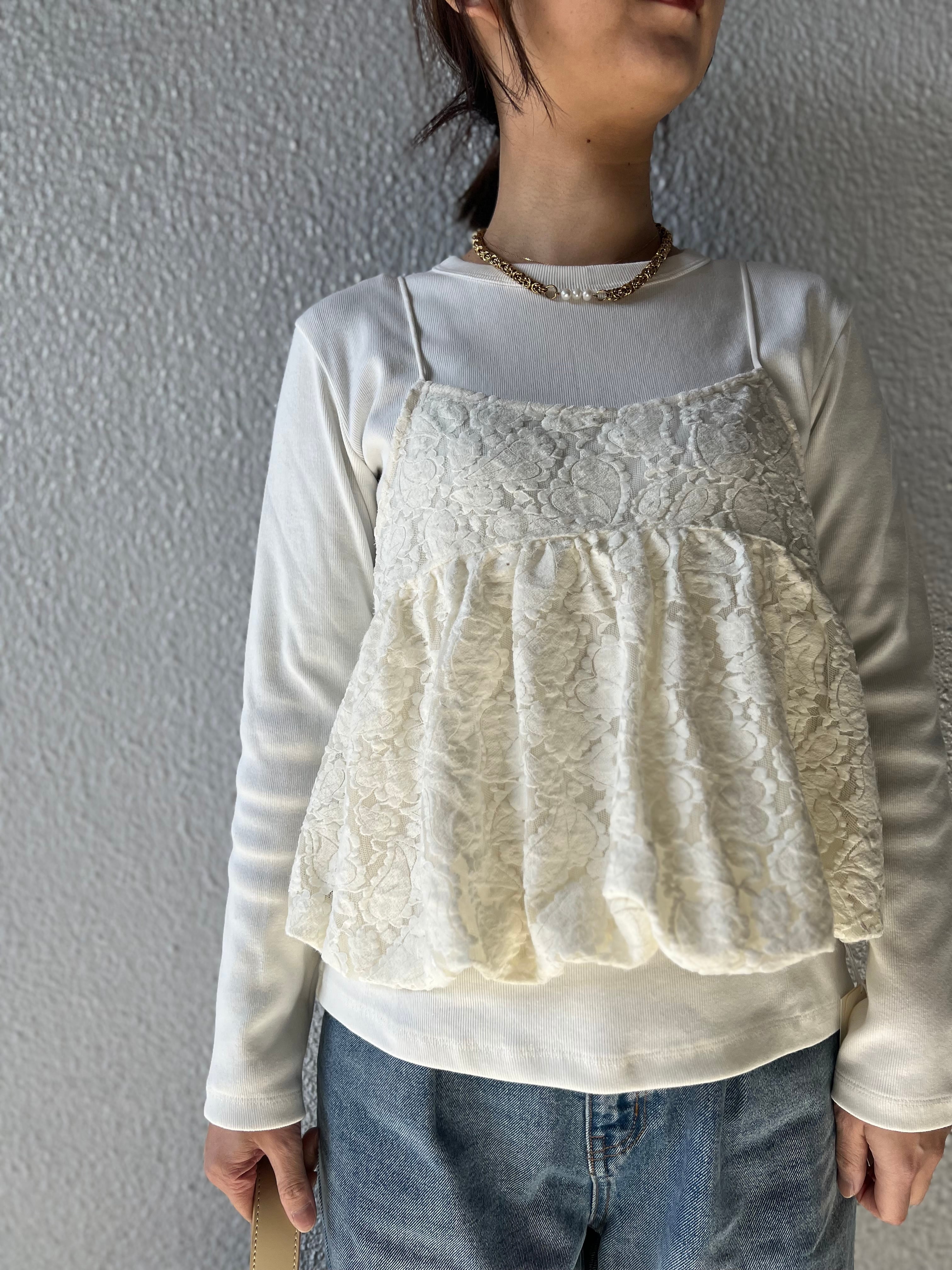 【SELECT】セットアップ可レースバルーンキャミ 21-0206