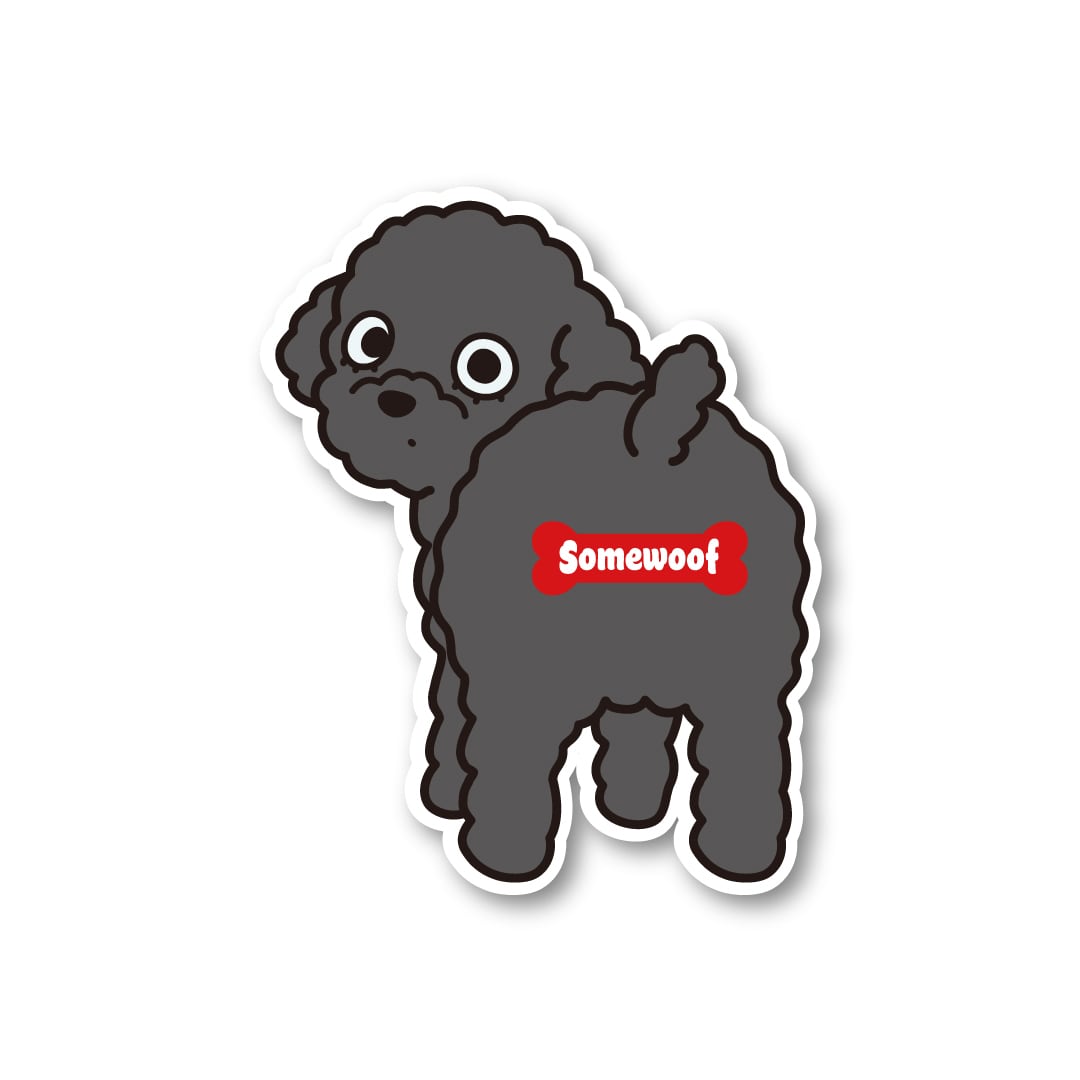 ステッカー イラスト プードル ステッカー いぬや 犬屋 超小型犬 犬 シール ）プードル ちびわん （ シール・ステッカー