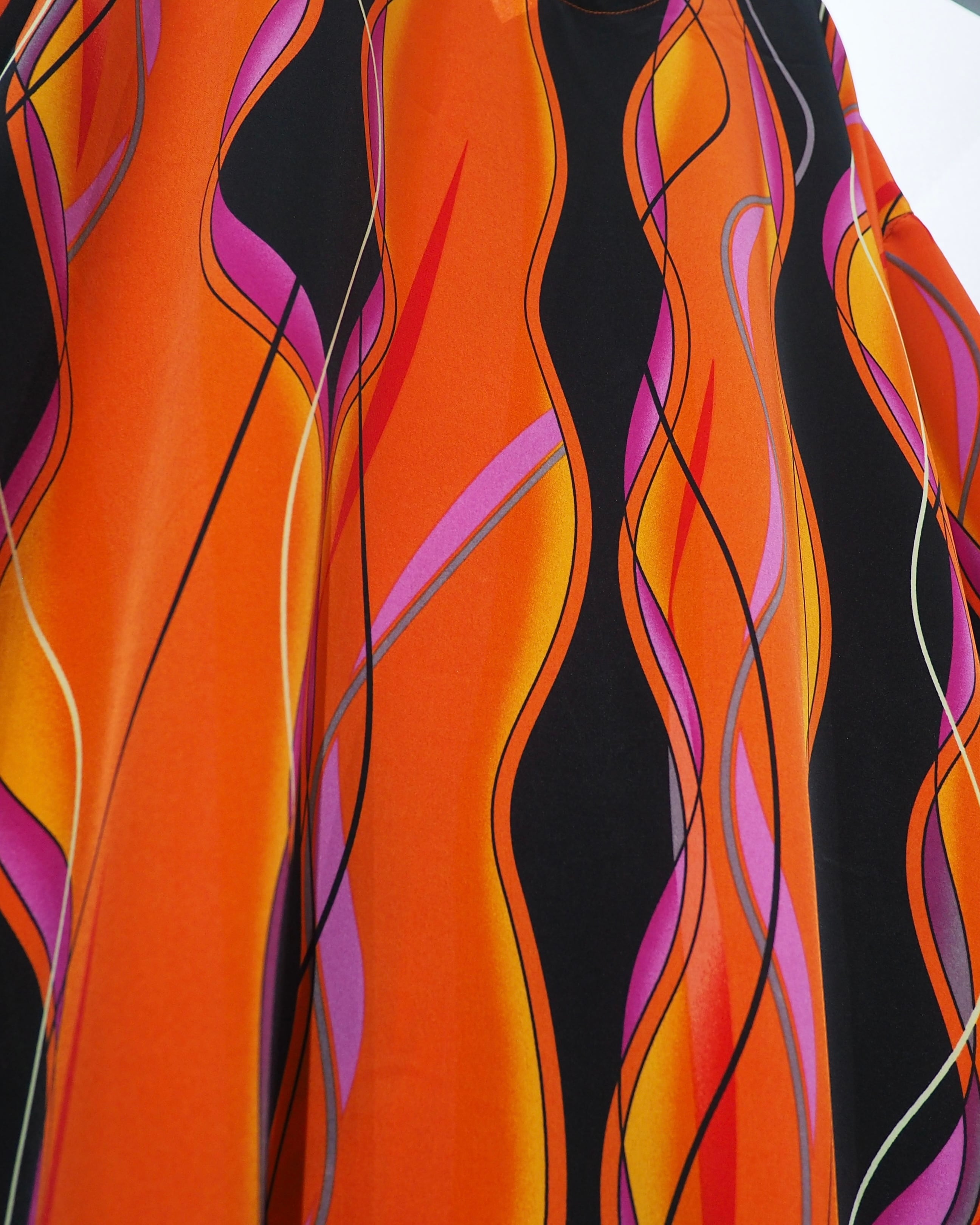 ” 畝り ” Undulation all Over pattern vintage Drape loose Open collar Shirt