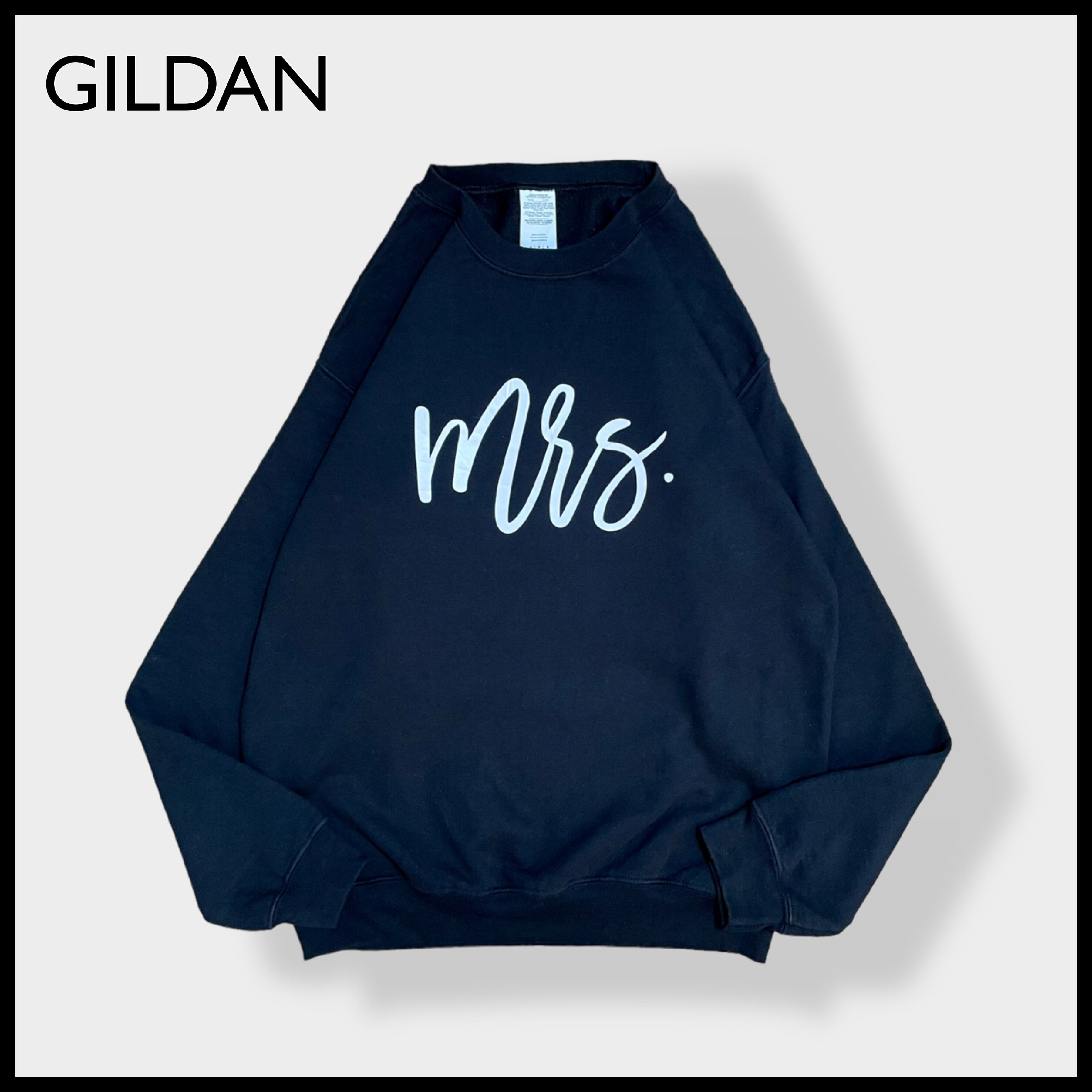 【m\u0026m's】GILDAN センターロゴ テープロゴ プリント スウェット M