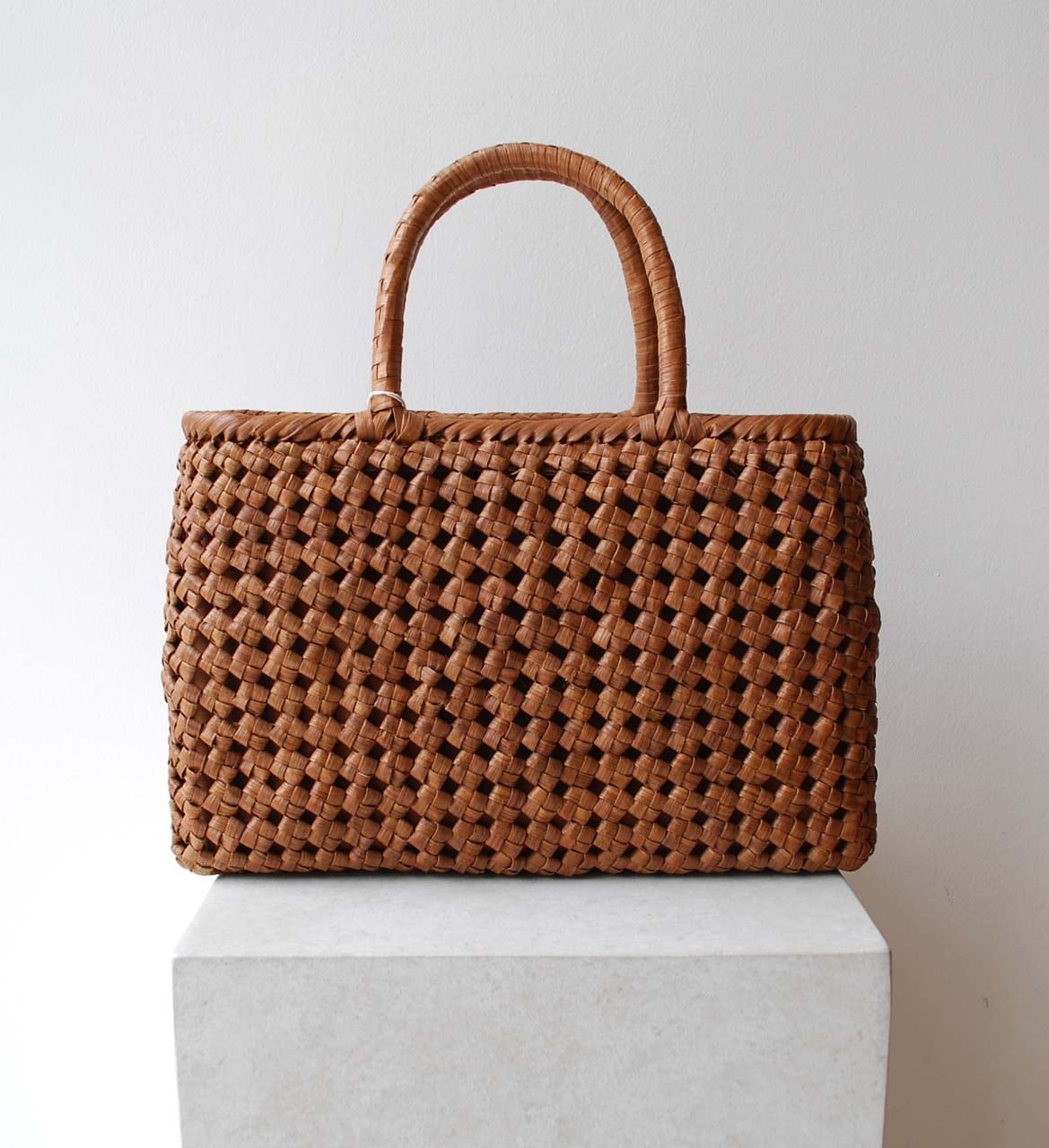 【バッグ】かごバッグ・山ぶどう・中横長 花編み