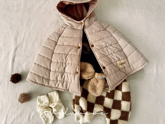 【予約】Padding Hooded Cape (Bebe)