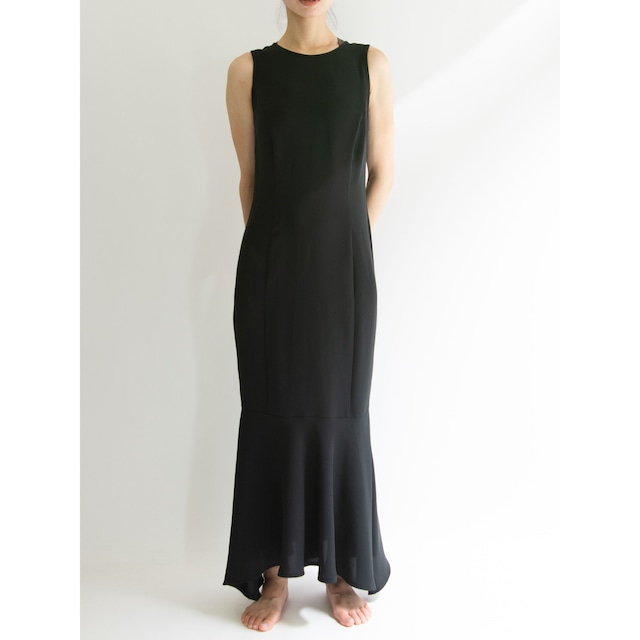【mantani donna】Made in Italy Polyester-Viscose Sleeveless Dress（イタリア製 ポリエステルヴィスコース ノースリーブドレス ワンピース）