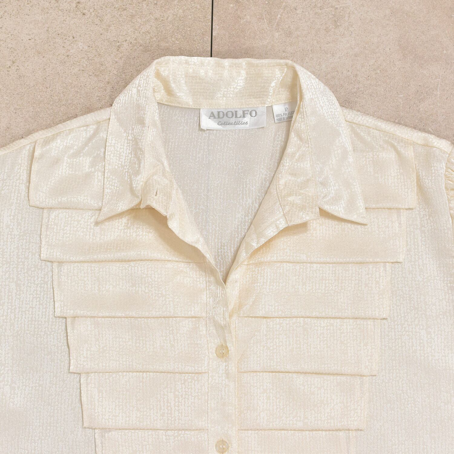 90s ADOLFO frill design dress shirt | 古着屋 grin days memory 【公式】古着通販  オンラインストア powered by BASE