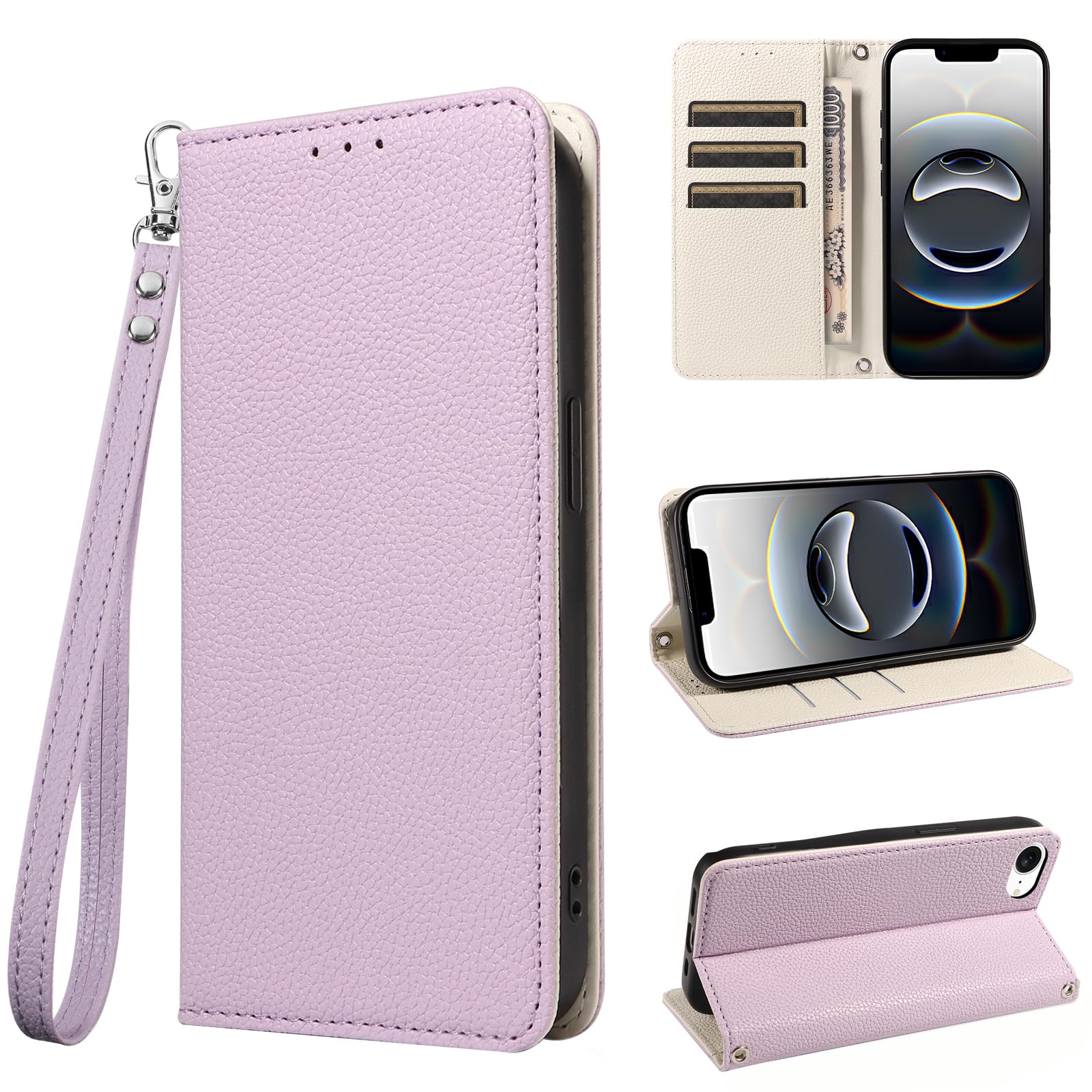 For iPhone 18 Pro ケース 手帳型 MaKaWa アイフォン18 Pro 財布型 カードポケット付き あいほん 17 Pro 携帯 カバー いphone 17 Pro 手帳 高級レザー 耐衝撃 全面保護 スタンド機能 ストラップホール付き バイカラー 可愛い