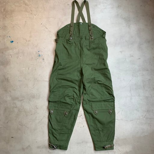 60's スウェーデン軍 モーターサイクルオーバーパンツ オーバーオール Swedish Army オリーブ キャンバス 3クラウン 1961年 美品  ライナー無し ユーロミリタリー W43位 希少 ヴィンテージ BA-1104 RM1473H | agito vintage powered by 