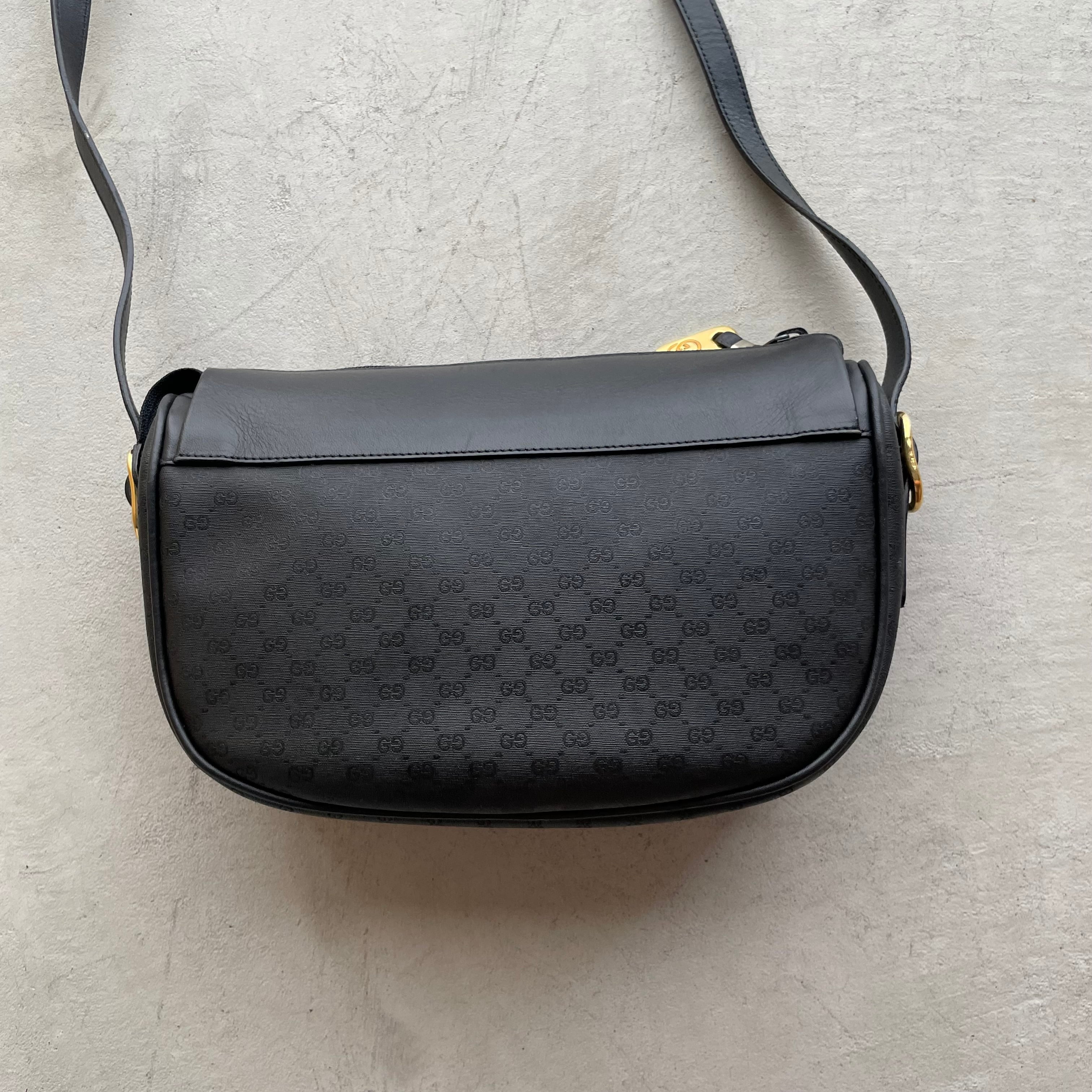 old gucci "GG" shoulder bag オールドグッチ gg レザー pvcショルダー